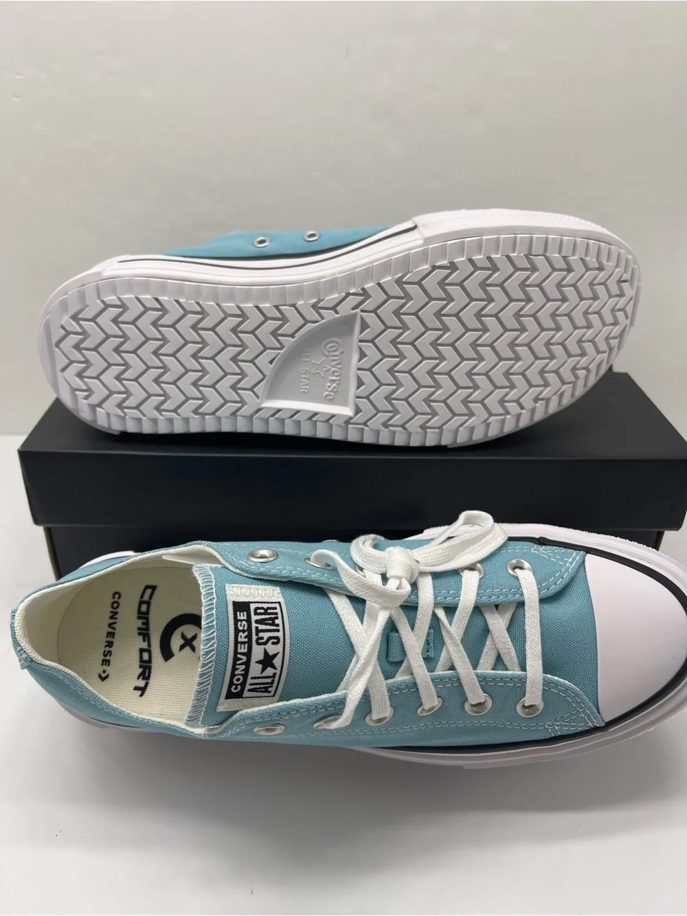 Converse WMNS CTAS LIFT DOUBLE STACK OX DEJA BLUE/BLACK/WHITE Platform Sneakers